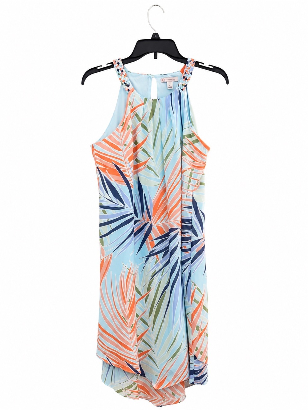 DressBarn Tropical Palm Leaf Halter Dress – Women’s Size 6 Resort Vacation Dress